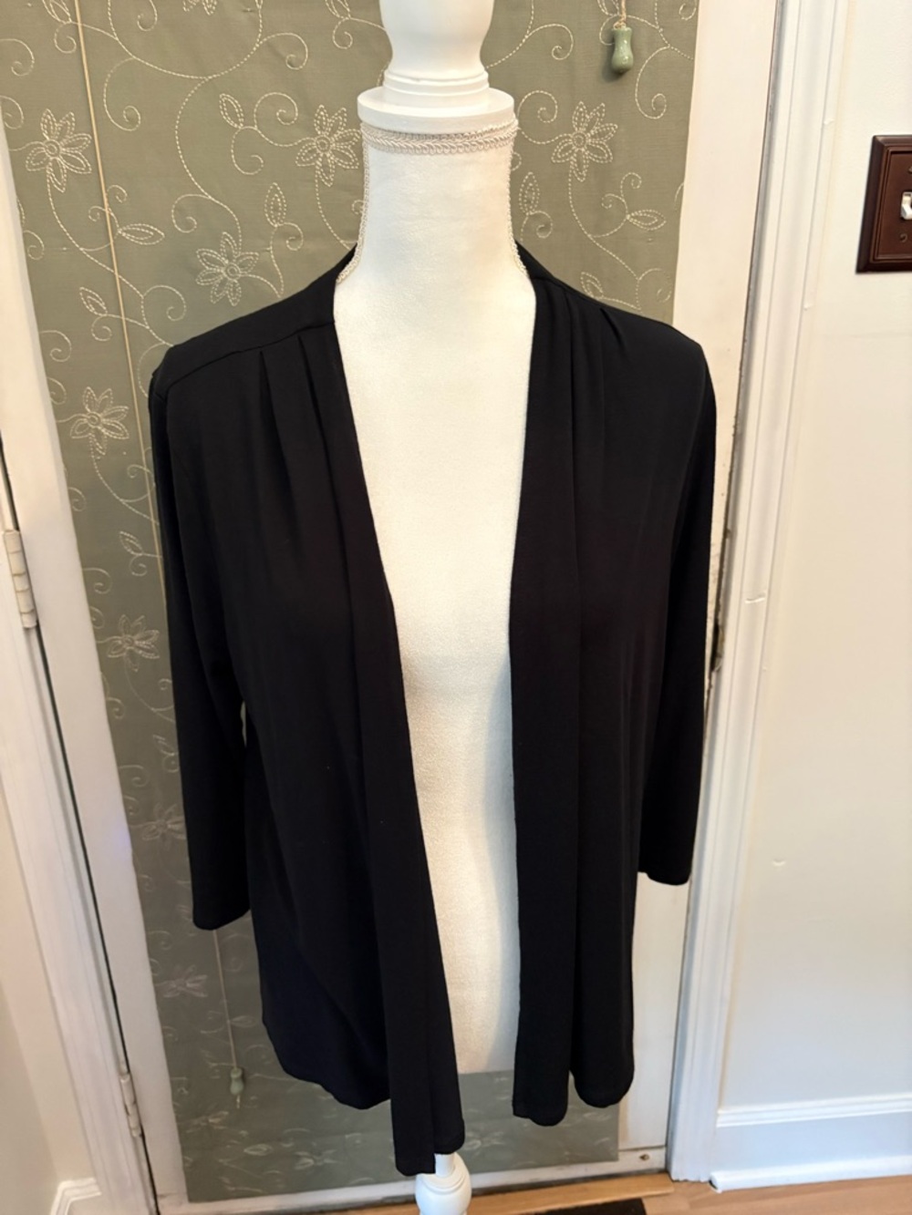 J. Jill Black Open-Front Lightweight Cardigan